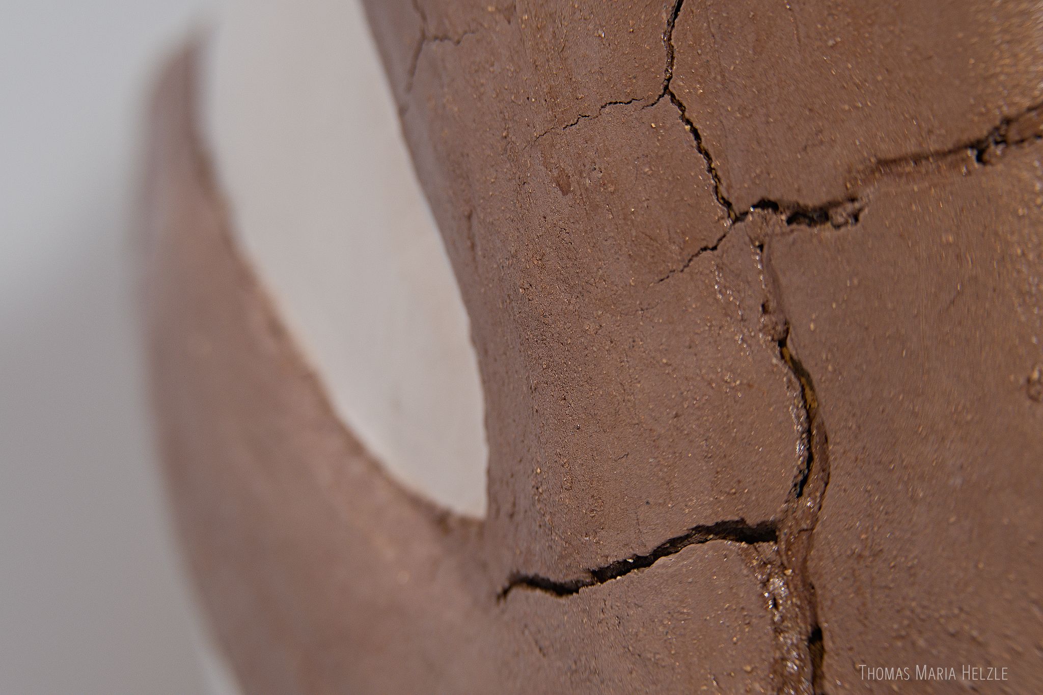 Macro of the cracks on the hip of the more slender figure
